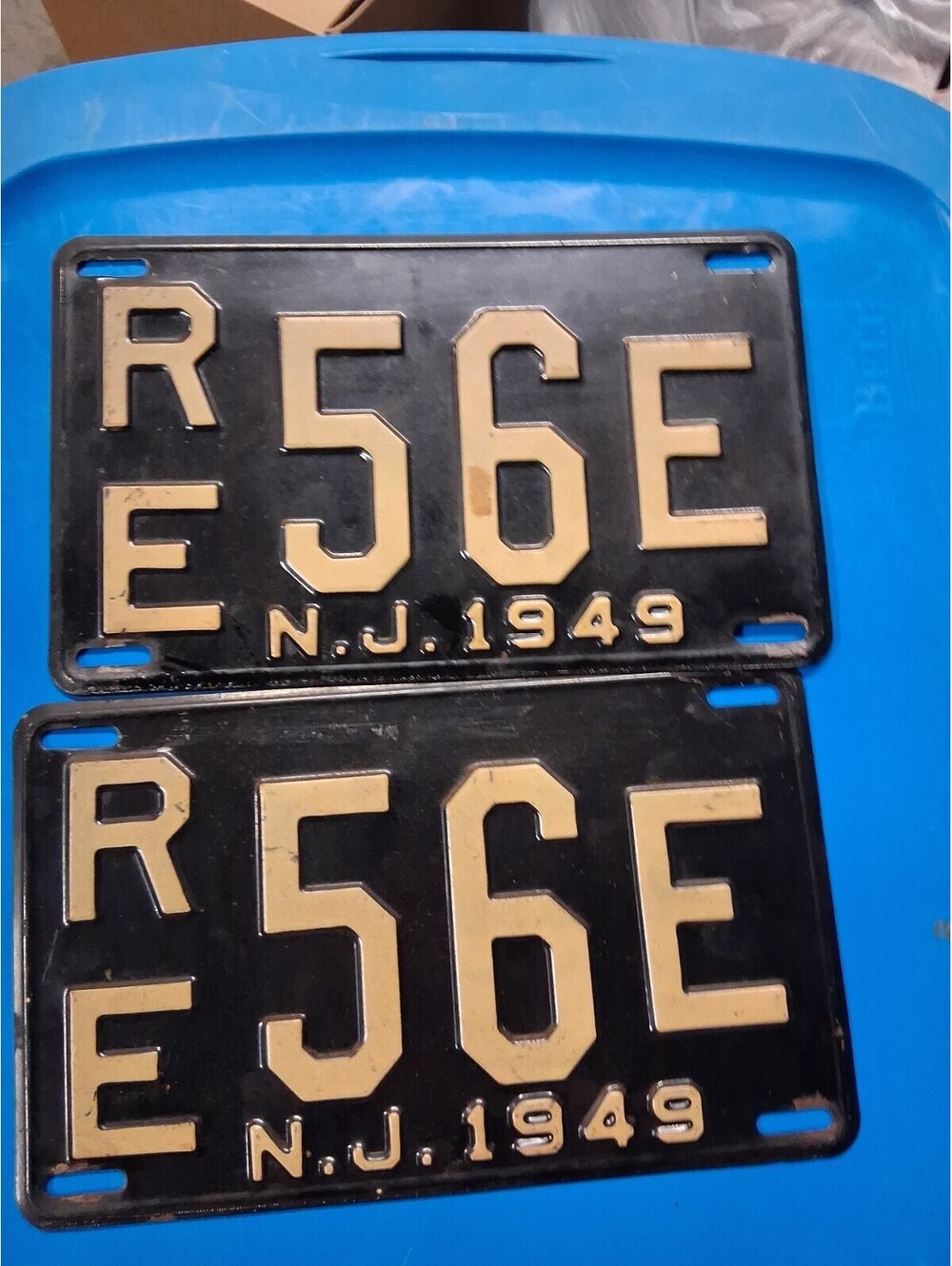 Vintage 1949 New Jersey License Plate Pair 56e